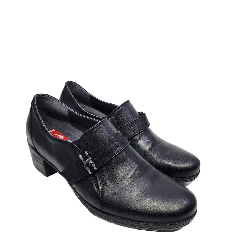 Fluchos Charis F0942 Women's Comfort‎ Slip-On Shoes Size 39 Black Leather